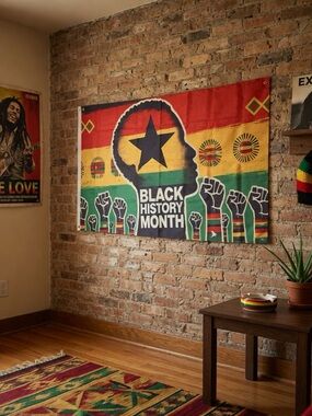 Large Black History Month Wall Tapestry - NWOT